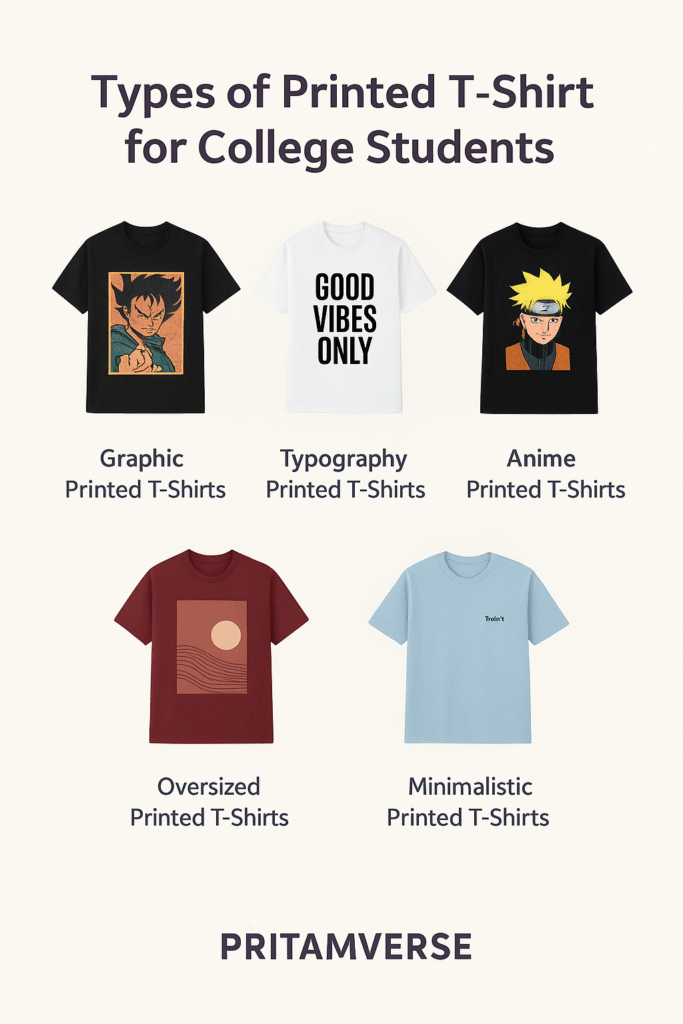 Printed T-shirt for collage student